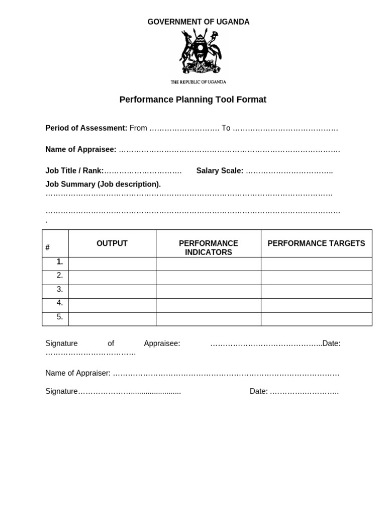 Uganda Government Performance Planning Tool | PDF