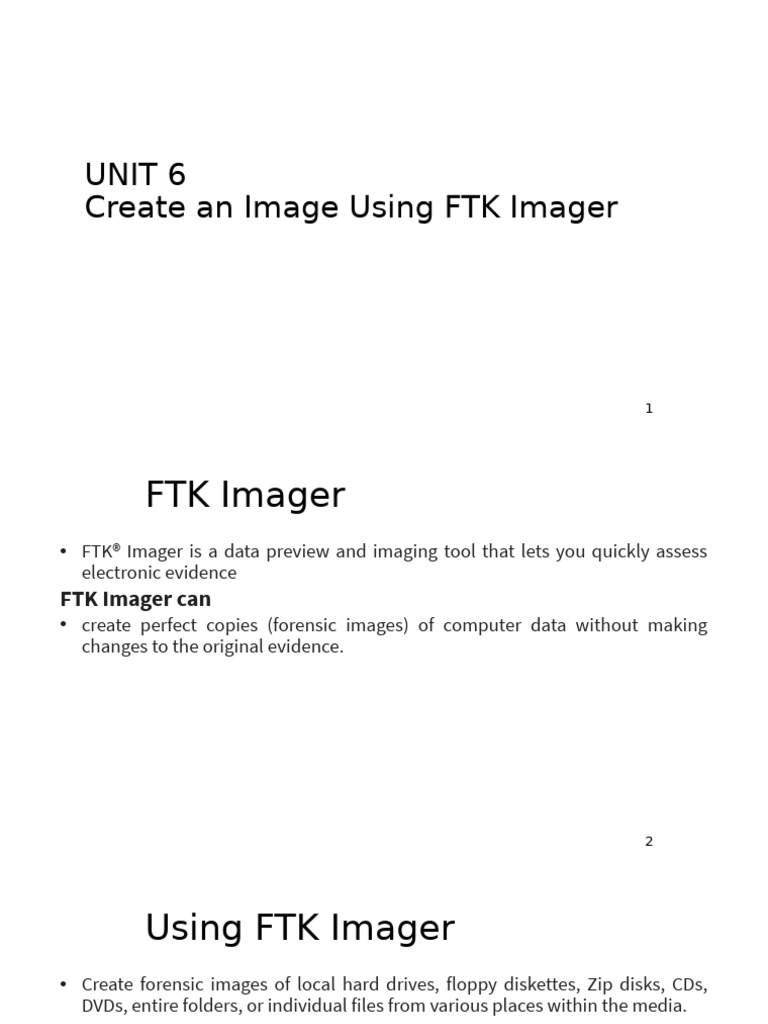 FTK Imager: Forensic Imaging Guide | PDF | Windows Registry | Computer File