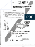 Army War College Study On Military Professionalism 1970