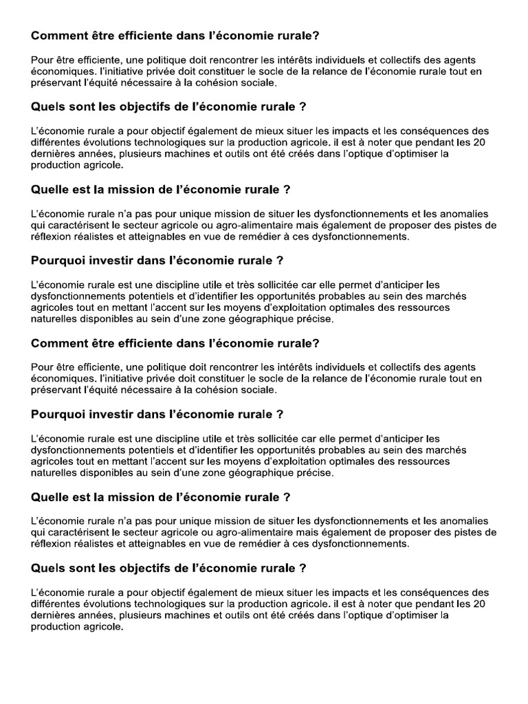 Economie Rurale | PDF