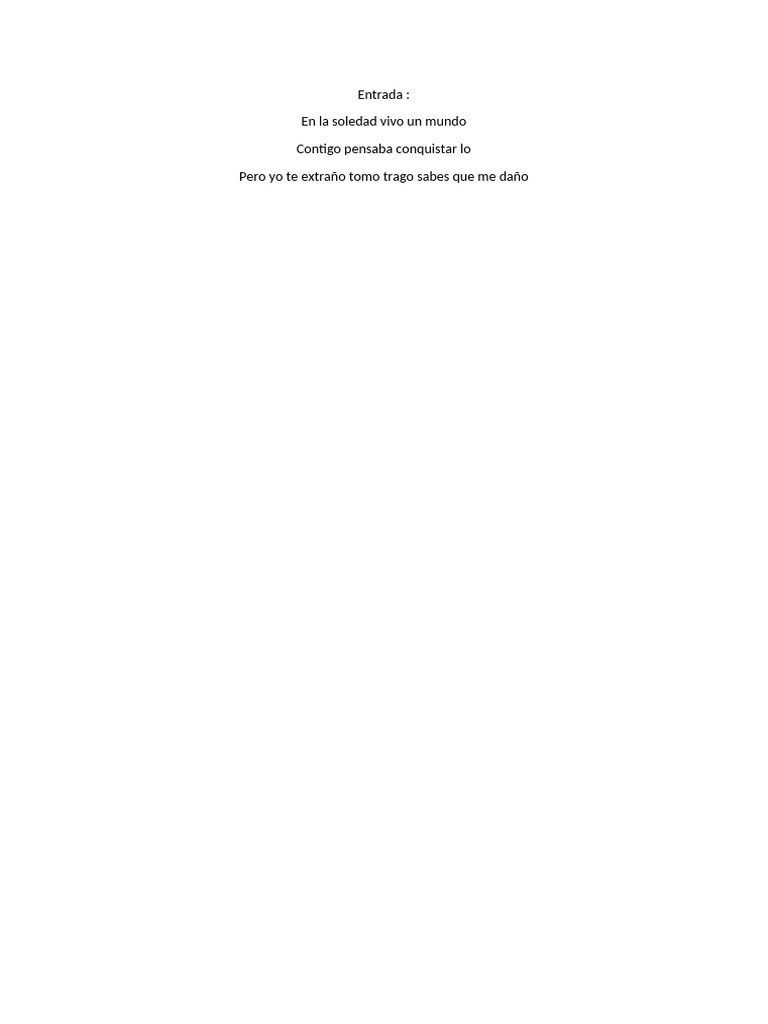 Letra de Cancion 1 | PDF