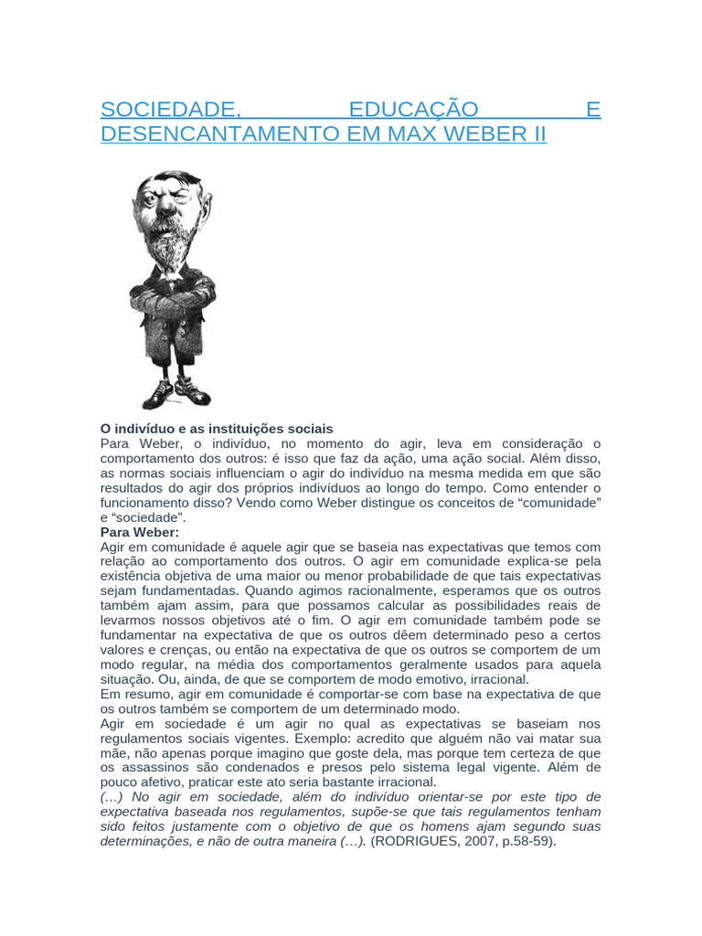 Max Weber e educação | PDF | Max Weber | Burocracia