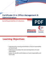 Certificate III in Office Management & Administration: Social Responsibilities of A Business
