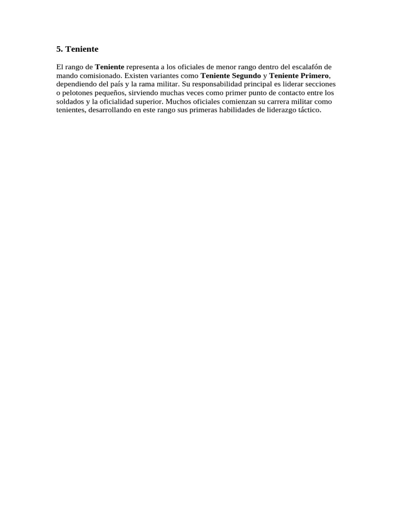 Teniente | PDF