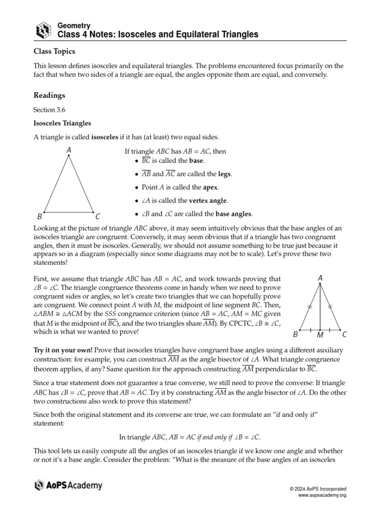 Class 4 Notes For Geometry | PDF | Triangle | Geometric Shapes