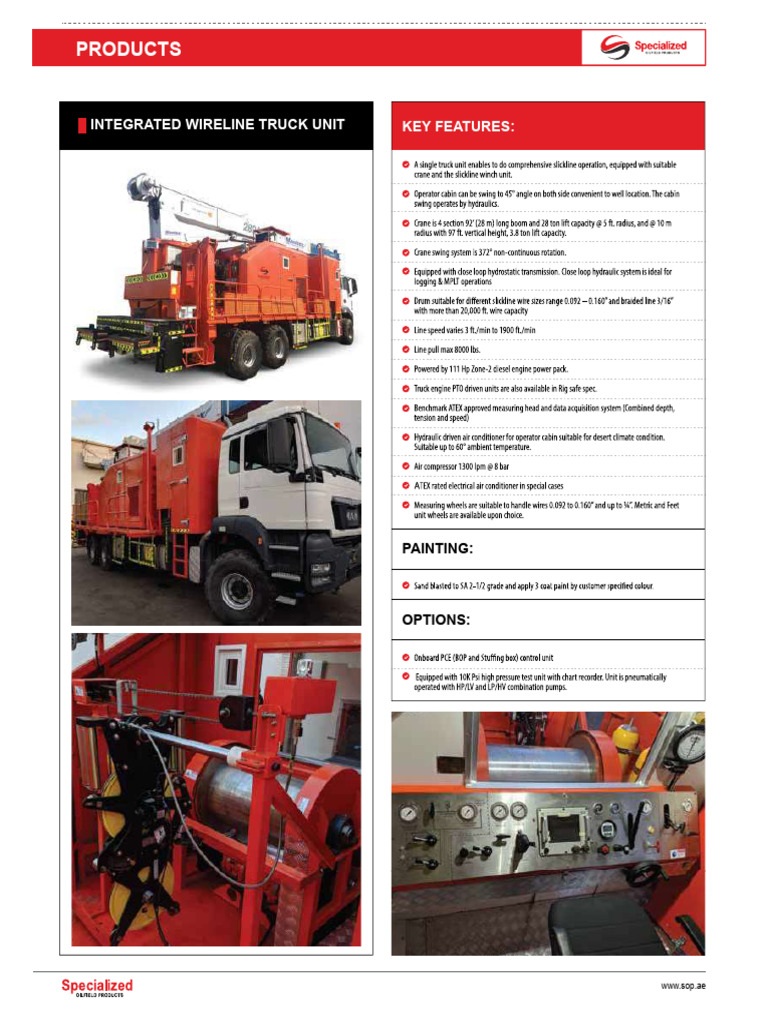 Integrated Wireline Truck Unit Features | PDF
