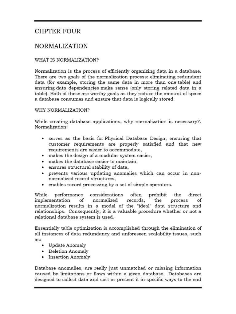 Understanding Database Normalization | PDF | Databases | Relational ...