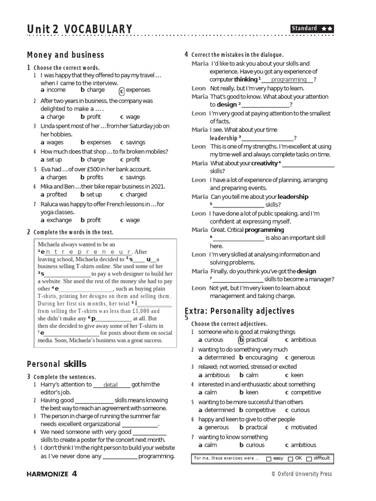 Extra Voc and Gram Practice Units 2 and 3 | PDF | Mc Donald's | Pollination