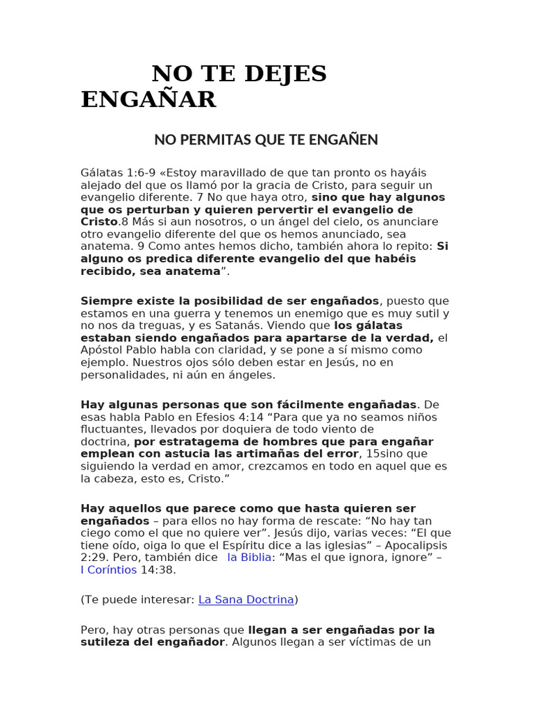 No Te Dejes Engañar | PDF | Cristo (título) | Libros de reyes