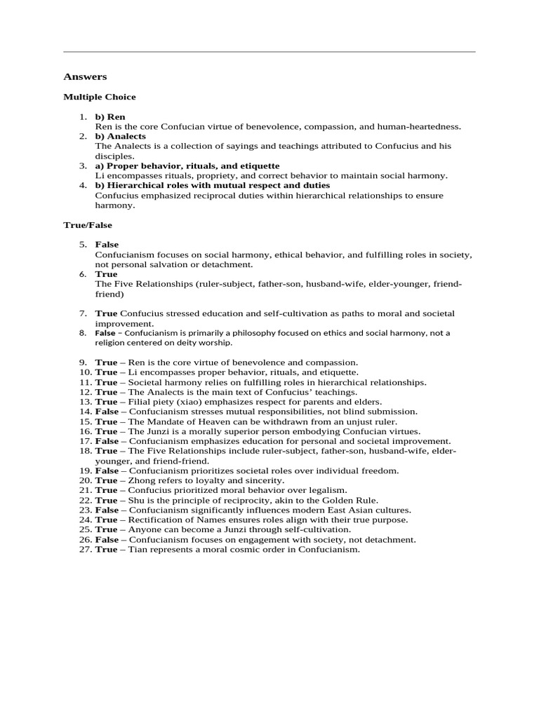 Confucianism: Core Values and Ethics | PDF | Confucianism | Analects