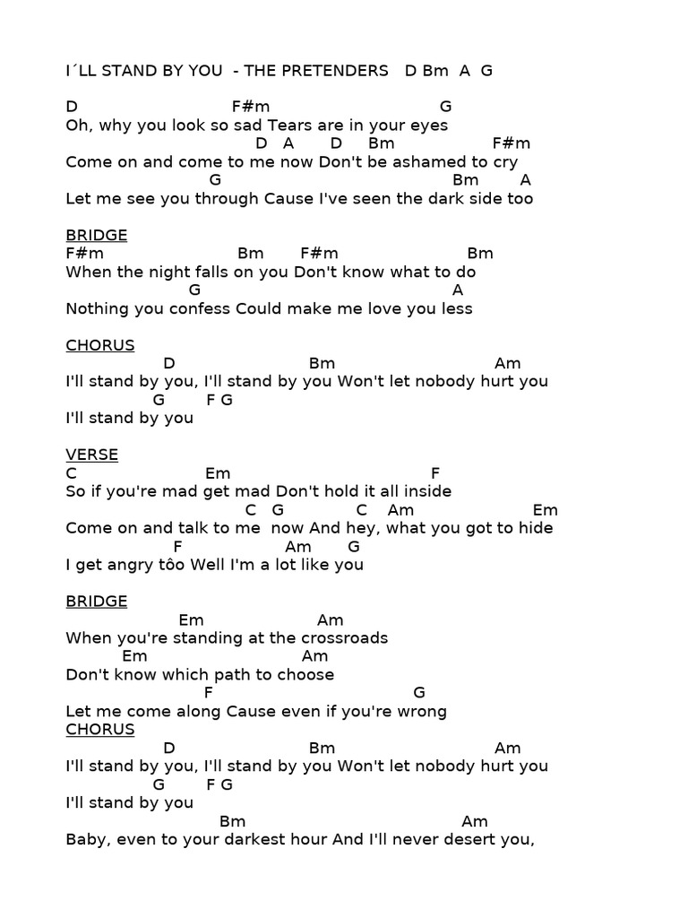 Ill Stand By You Pretenders Pdf