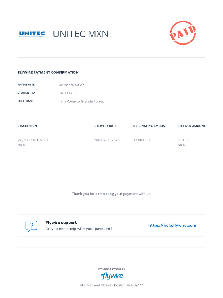 GHH833034087 Receipt | PDF