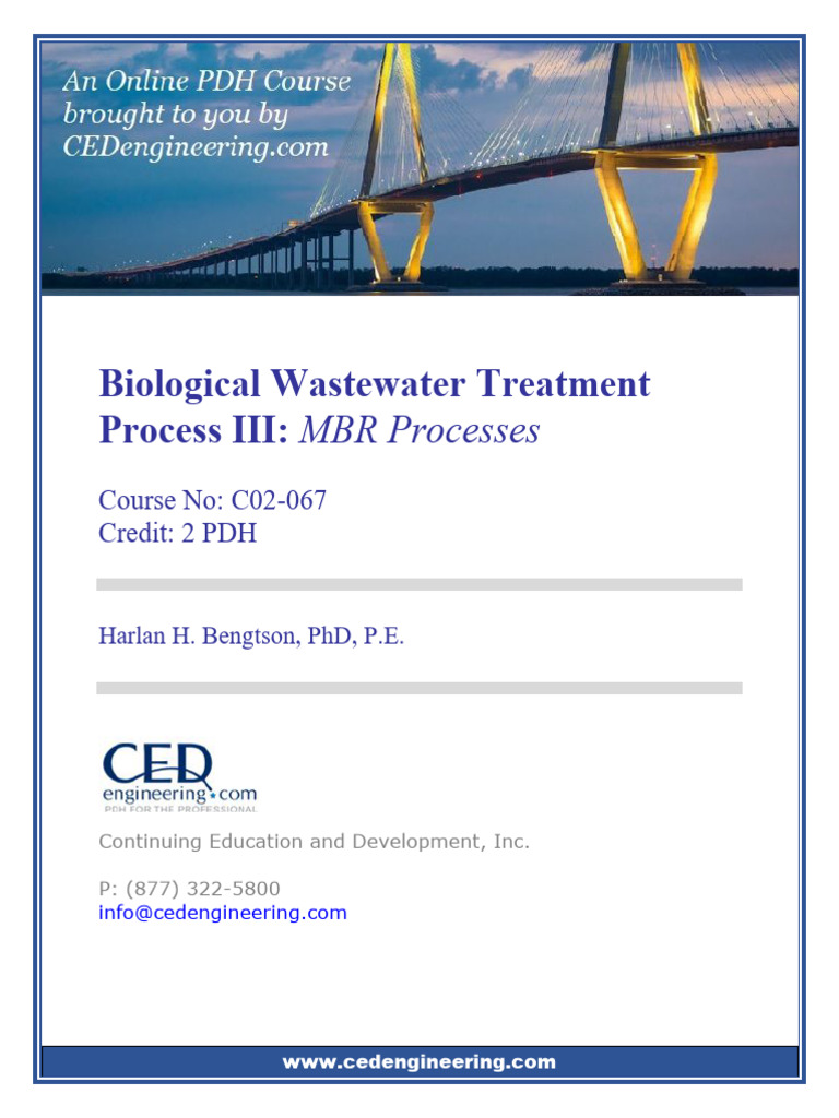 MBR Wastewater Treatment Course Guide | PDF | Sewage Treatment | Water ...