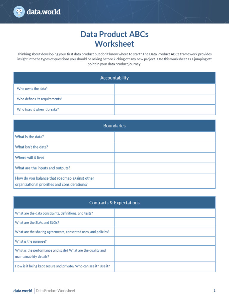 Data Product ABCs Framework Guide | PDF