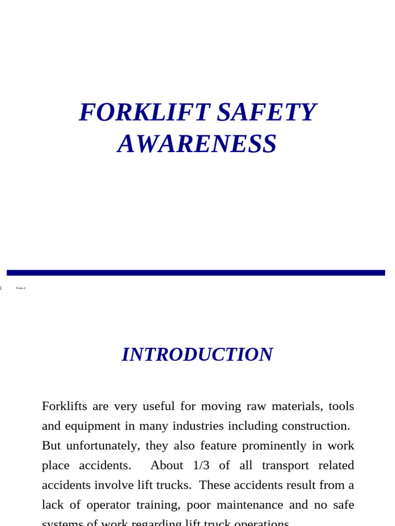 Forklift Safety Awareness Guidelines | PDF | Forklift | Truck