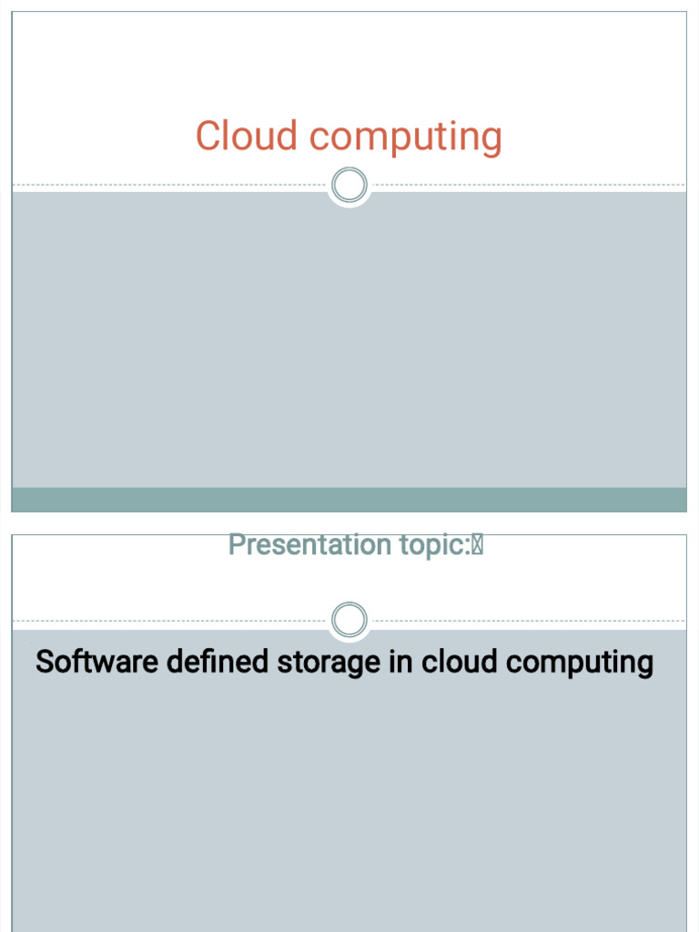 Software-Defined Storage in Cloud Computing | PDF