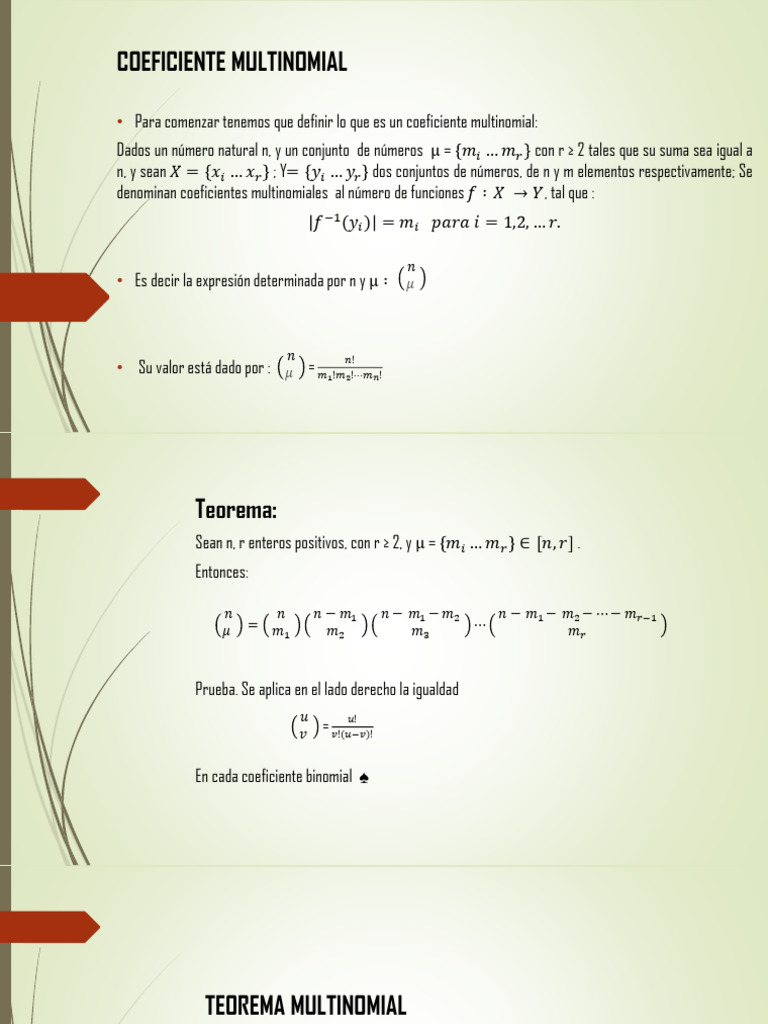 Desarrollo Multinomial | PDF | Objetos matemáticos | Álgebra abstracta
