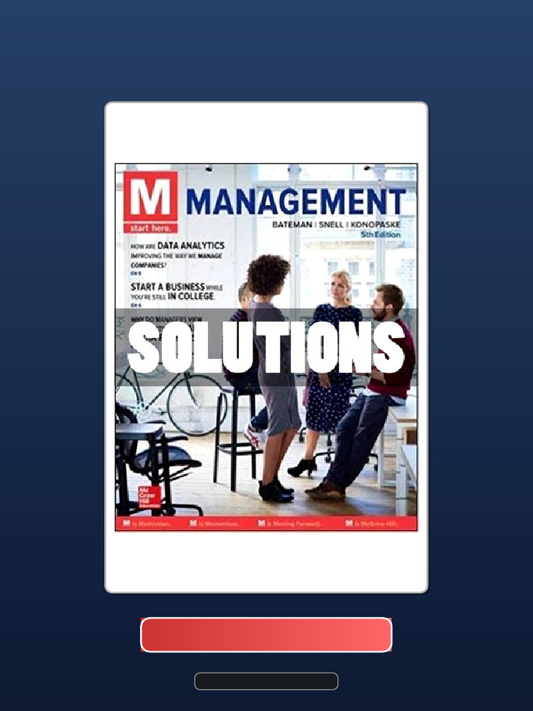 Complete Bundle Solutions M Management 5 Ed Bateman Ebook and TestBank ...