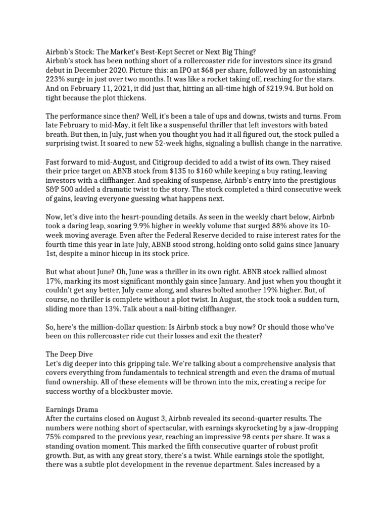 Airbnbs Stock The Market's BestKept Secret or Next Big Thing PDF