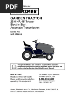 Download Craftsman Garden Tractor 917276020 Owners Manual by Dan Carson SN88364839 doc pdf