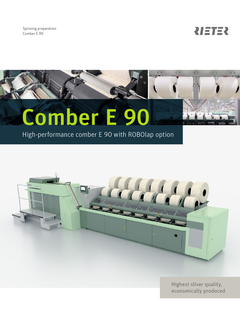 Rieter e 90 Comber Brochure 3311 v3 96652 en | PDF | Automation | Yarn