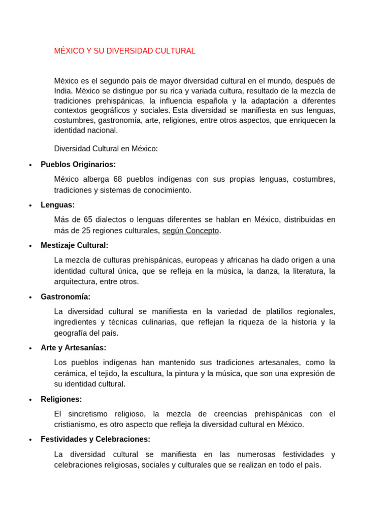 Diversidad Cultural y Grupos Urbanos en México | PDF | México | Mexicanos