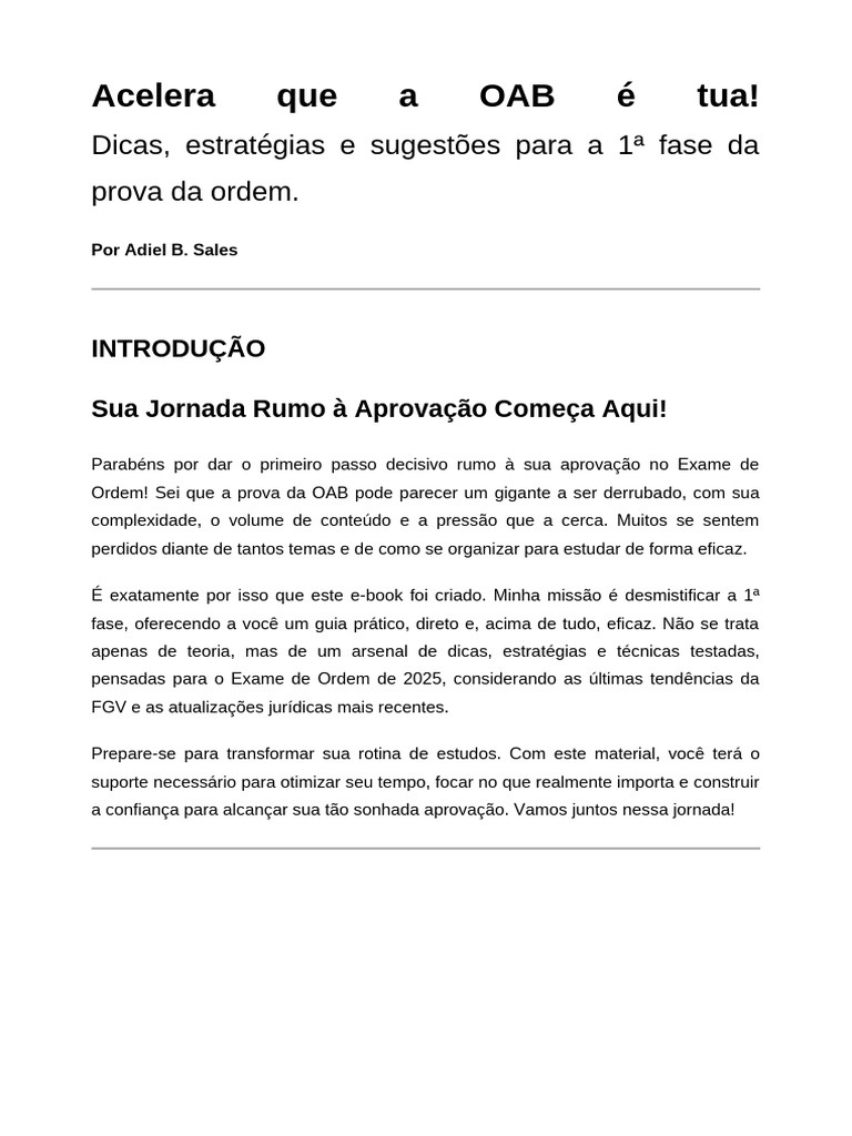 Guia Prático para a 1ª Fase da OAB | PDF | Advogado | Jurisprudência