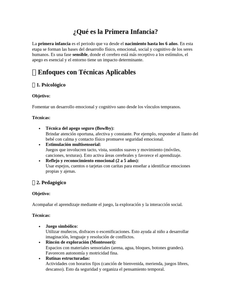 Importancia de la Primera Infancia | PDF | Las emociones | Teoría de apego