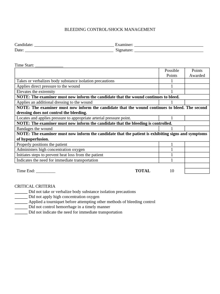 Bleeding Control and Shock Management Guide | PDF