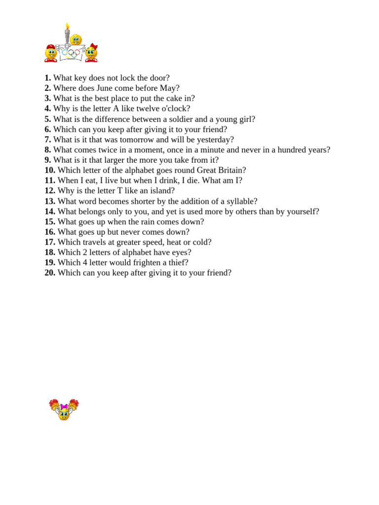 English Riddles and Answers | PDF