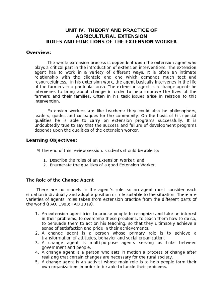 Essential Qualities of Extension Workers | PDF | Knowledge | Motivation