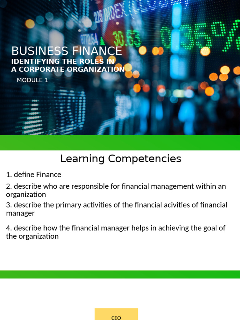 Introduction to Business Finance Basics | PDF | Investing | Business