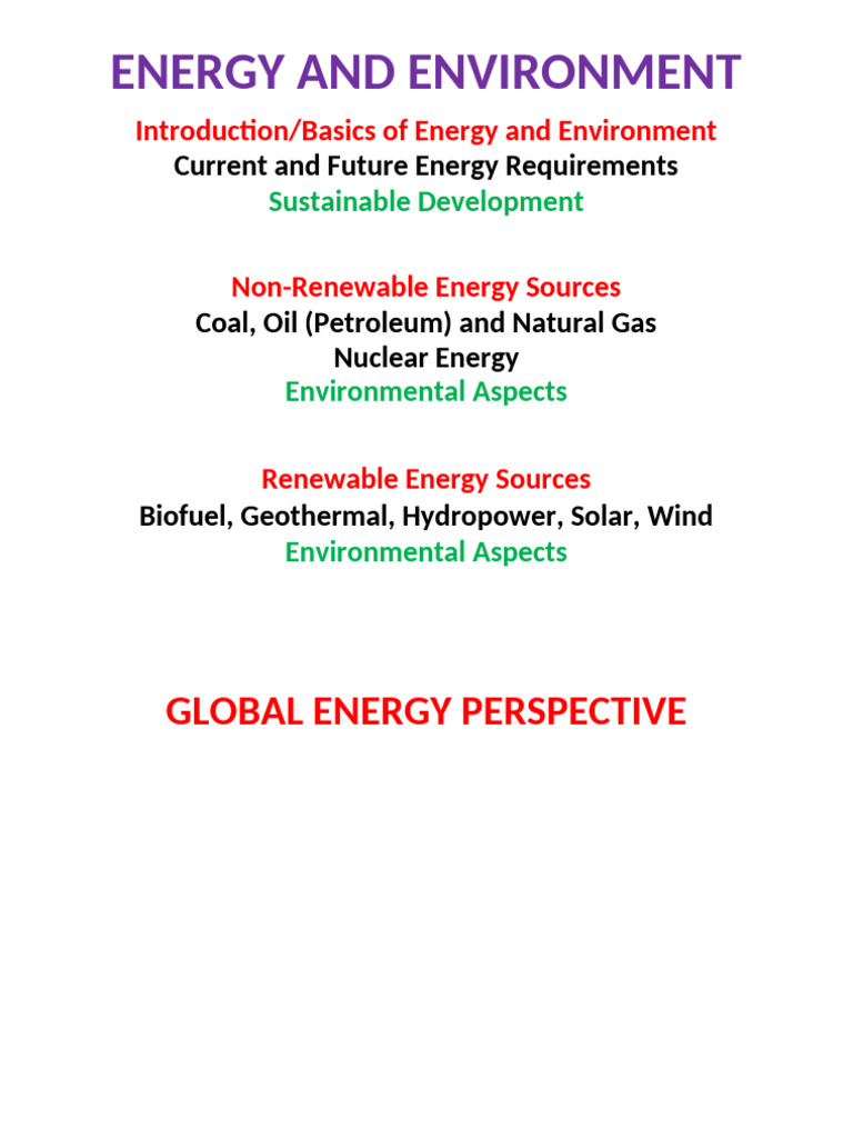 2 Global Energy Perspective | PDF | Energy Development | Renewable Energy