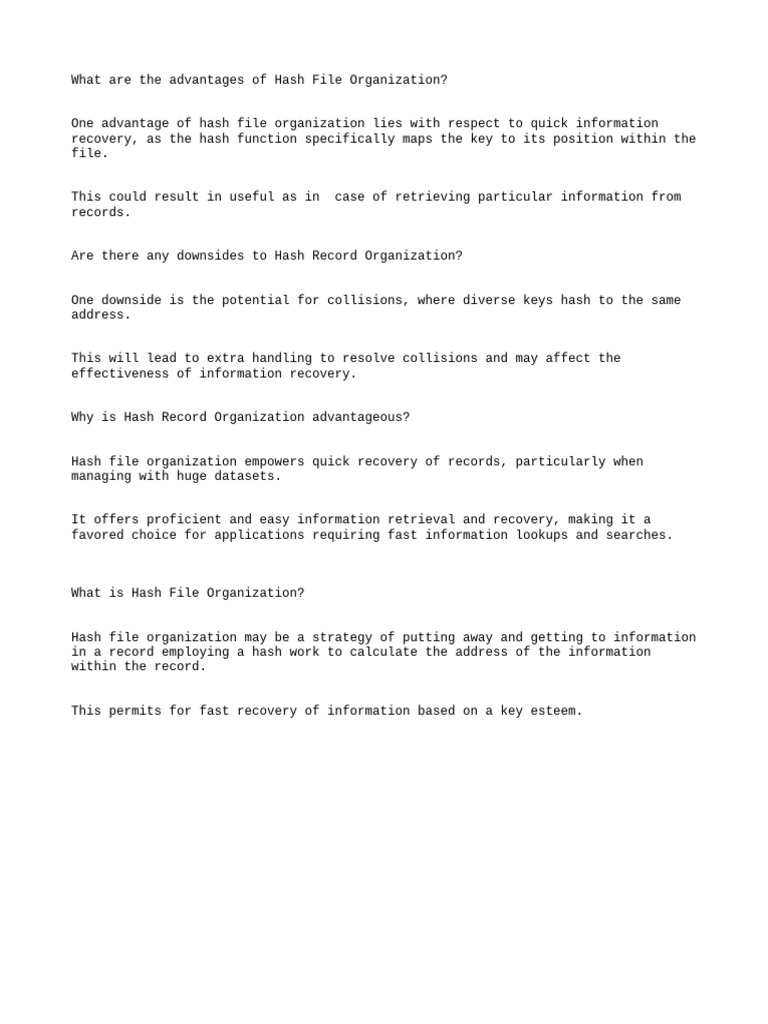 Hash File Organization | PDF
