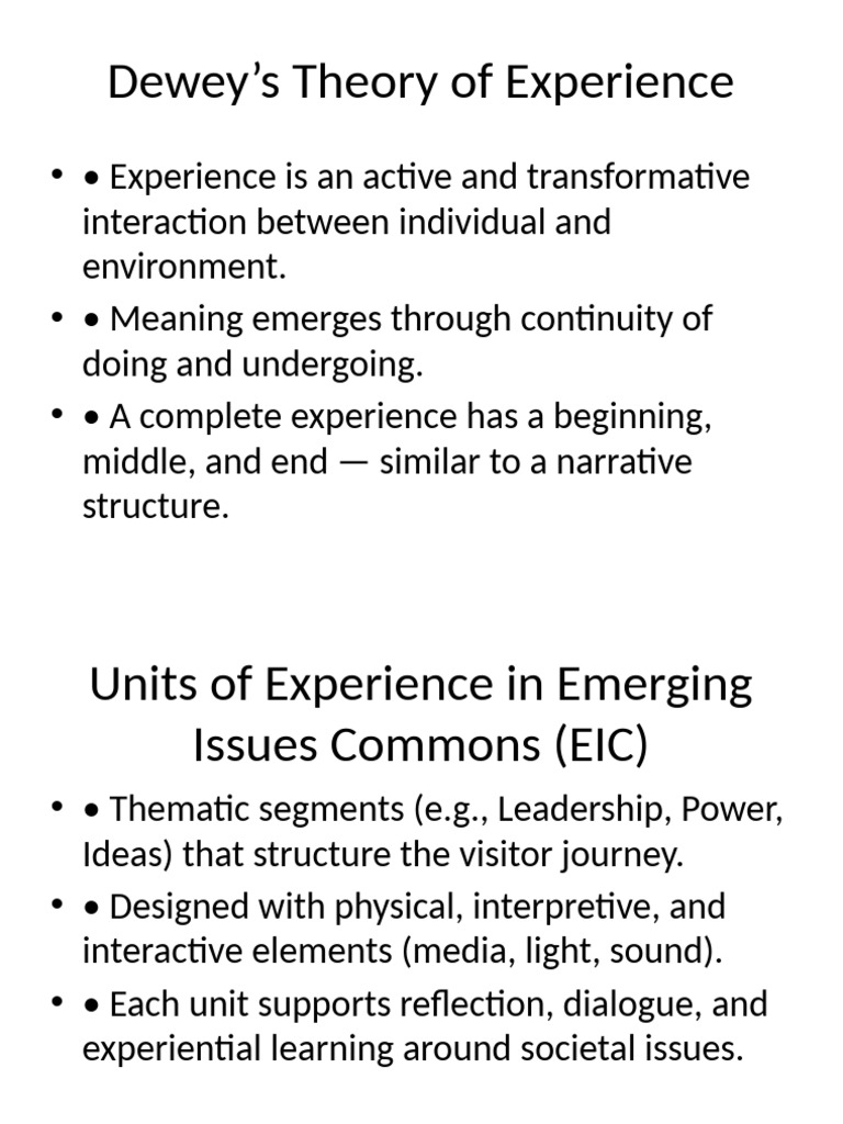 Units of Experience EIC Dewey | PDF