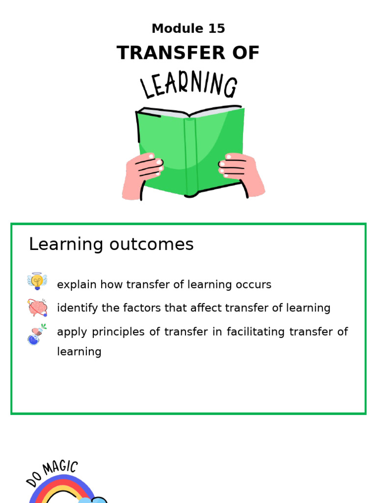 Understanding Transfer of Learning Principles | PDF | Learning ...