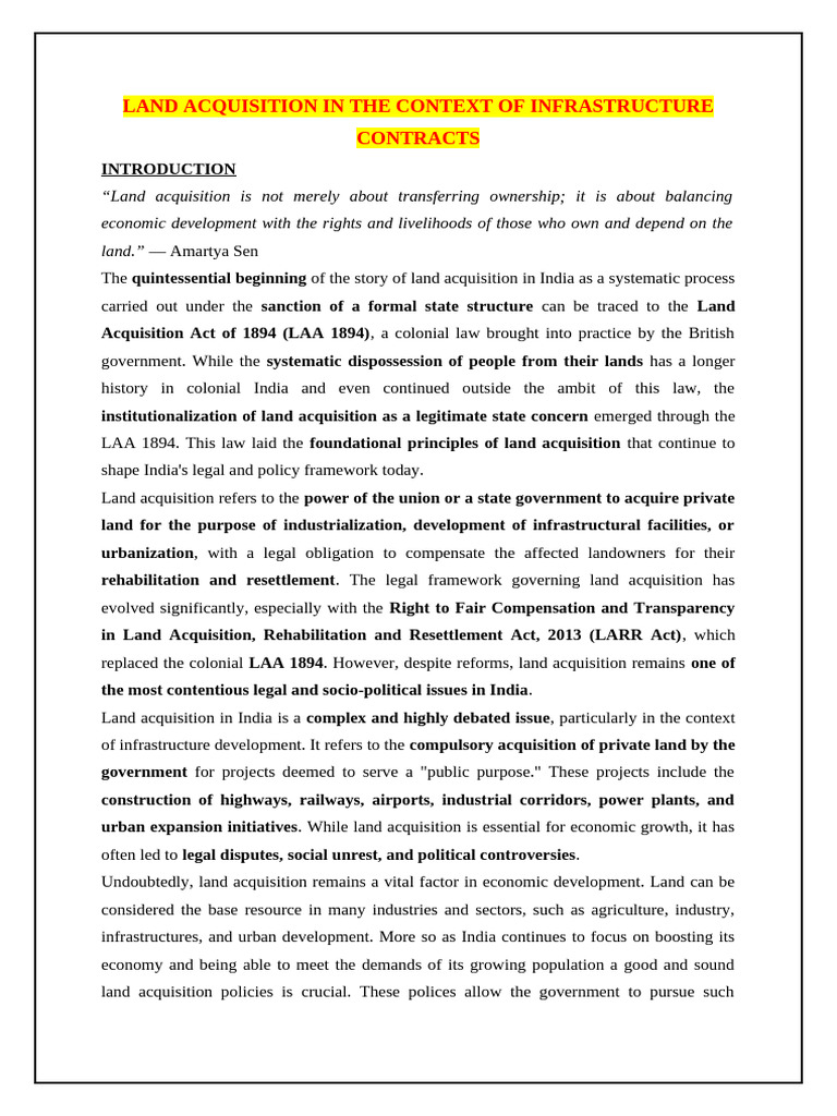 Law of Infra - Final 3 | PDF | Eminent Domain | Economies