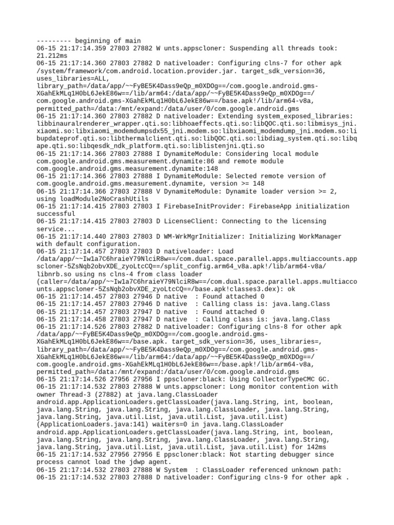 Apps Cloner Debug Log Analysis | PDF | Computing | Computer Programming