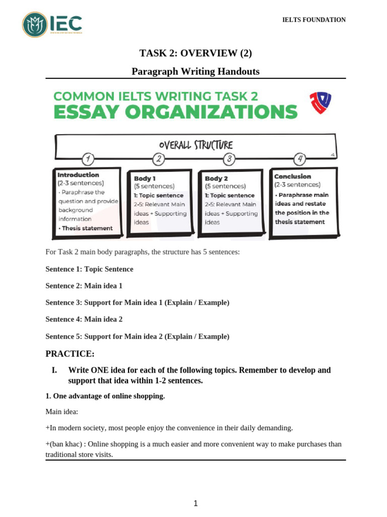 3.2. Writing - Paragraph Writing Handouts | PDF | Online Shopping ...