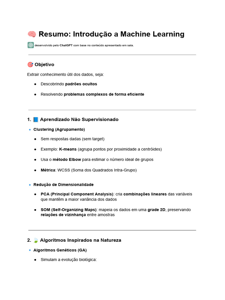 Introdução ao Machine Learning e Algoritmos | PDF | Inferência ...