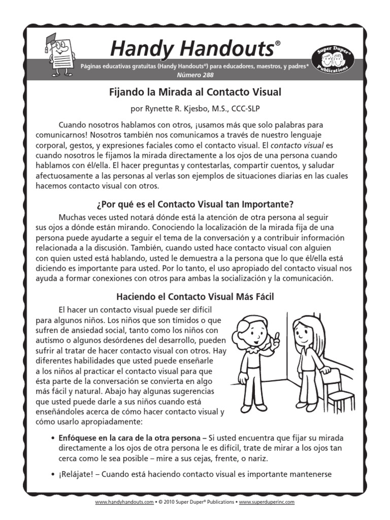 Importancia del Contacto Visual en Niños | PDF | Comunicación no verbal ...