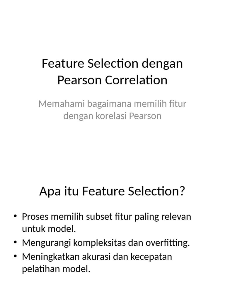 Feature Selection Pearson Correlation | PDF