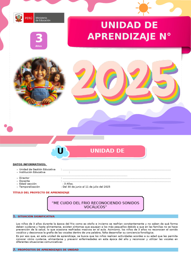 Unidad de Aprendizaje Inicial 2025 | PDF | Información | Experiencia