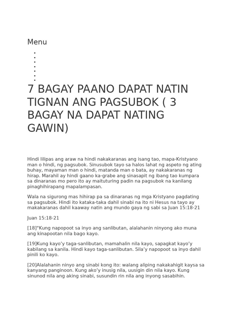 Paano Natin Tingnan Ang Pagsubok | PDF