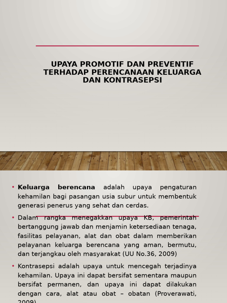 Upaya Promotif Dan Preventif dlm kb | PDF