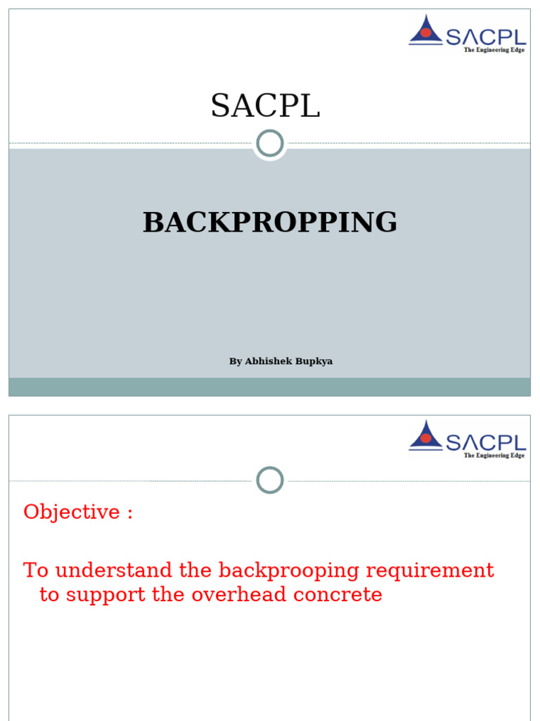 Back Propping in Concrete Construction | PDF