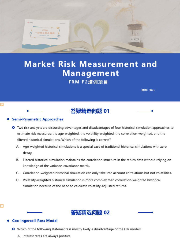 Market Risk Measurement Techniques Explained | PDF | Volatility ...