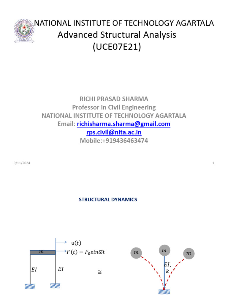 Structural Dynamics Analysis Overview | PDF | Force | Oscillation