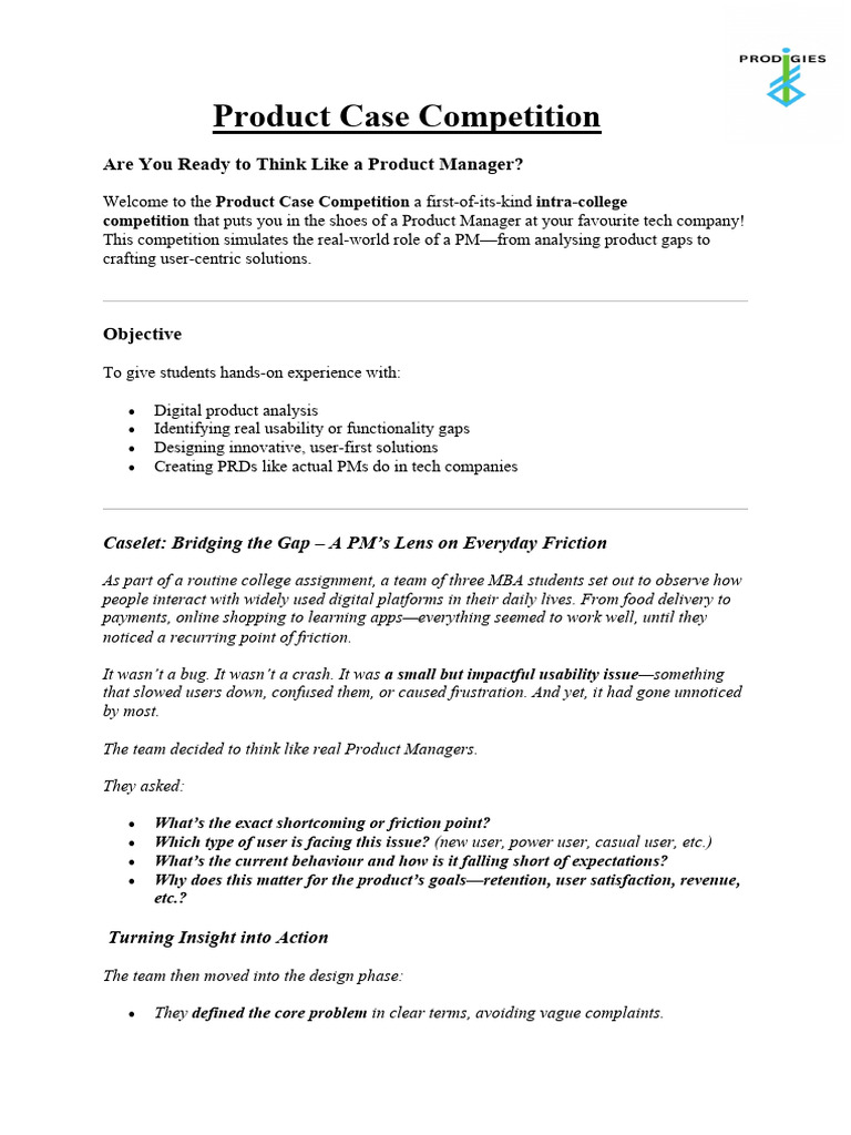 Product Manager Case Competition | PDF | Usability