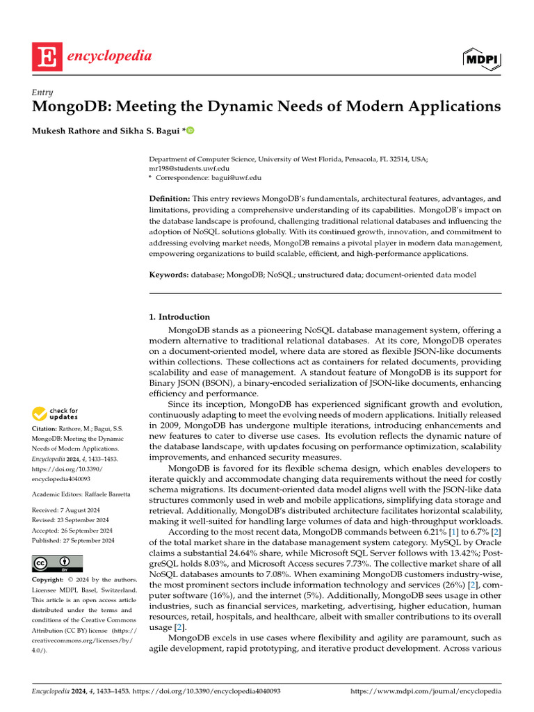 MongoDB: A Modern NoSQL Solution | PDF | Mongo Db | Databases